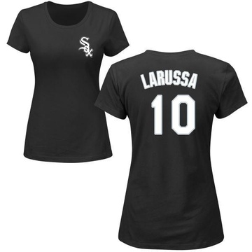 Women's Chicago White Sox Tony Larussa ＃10 Roster Name & Number T-Shirt - Black