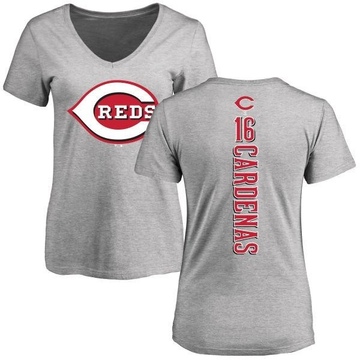 Women's Cincinnati Reds Leo Cardenas ＃16 Backer Slim Fit T-Shirt Ash