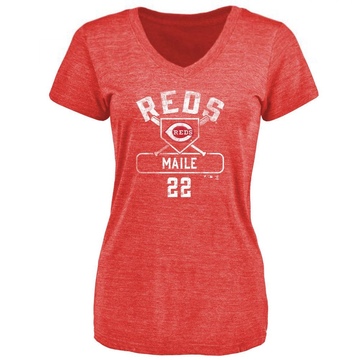 Women's Cincinnati Reds Luke Maile ＃22 Base Runner T-Shirt - Red