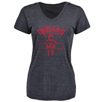 Women's Cleveland Guardians Bob Ojeda ＃17 Base Runner T-Shirt - Navy