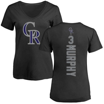 Women's Colorado Rockies Dale Murphy ＃3 Backer Slim Fit T-Shirt - Black