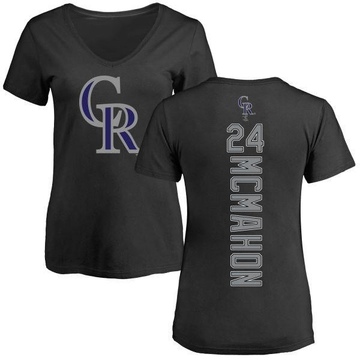 Women's Colorado Rockies Ryan McMahon ＃24 Backer Slim Fit T-Shirt - Black
