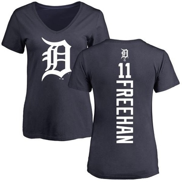 Women's Detroit Tigers Bill Freehan ＃11 Backer Slim Fit T-Shirt - Navy