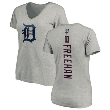 Women's Detroit Tigers Bill Freehan ＃11 Backer Slim Fit T-Shirt Ash