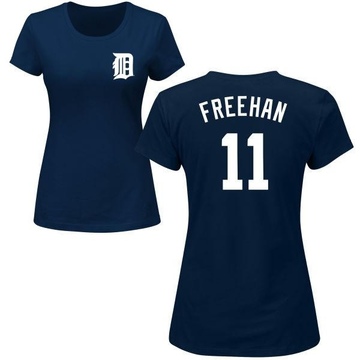 Women's Detroit Tigers Bill Freehan ＃11 Roster Name & Number T-Shirt - Navy