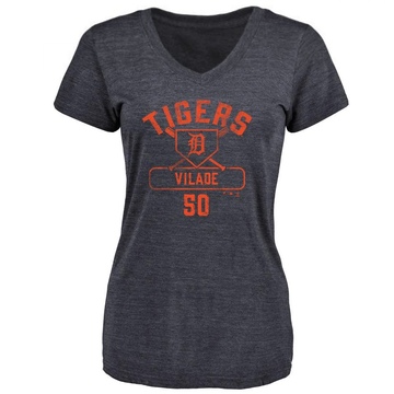 Women's Detroit Tigers Ryan Vilade ＃50 Base Runner T-Shirt - Navy