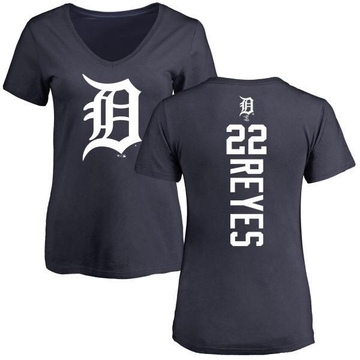 Women's Detroit Tigers Victor Reyes ＃22 Backer Slim Fit T-Shirt - Navy