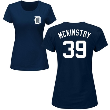 Women's Detroit Tigers Zach McKinstry ＃39 Roster Name & Number T-Shirt - Navy