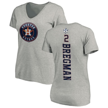 Women's Houston Astros Alex Bregman ＃2 Backer Slim Fit T-Shirt Ash