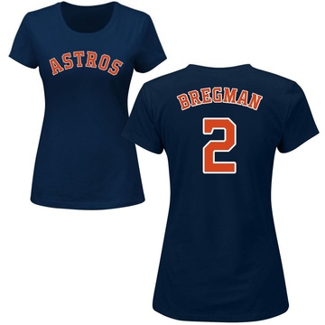 Women's Houston Astros Alex Bregman ＃2 Roster Name & Number T-Shirt - Navy