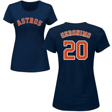 Women's Houston Astros Cesar Geronimo ＃20 Roster Name & Number T-Shirt - Navy