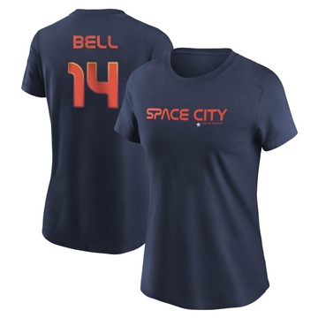 Women's Houston Astros Derek Bell ＃14 2022 City Connect Name & Number T-Shirt - Navy