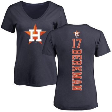 Women's Houston Astros Lance Berkman ＃17 Backer Slim Fit T-Shirt - Navy