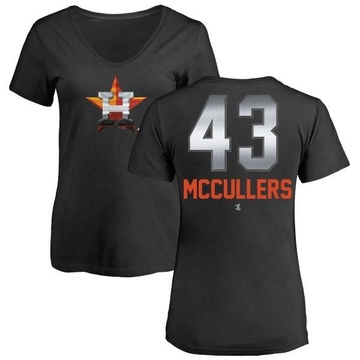 Women's Houston Astros Lance McCullers Jr. ＃43 Midnight Mascot V-Neck T-Shirt - Black