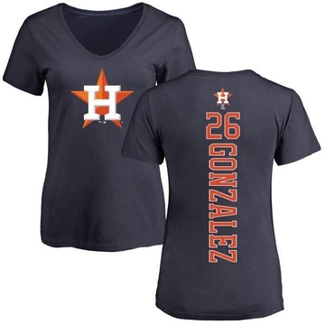 Women's Houston Astros Luis Gonzalez ＃26 Backer Slim Fit T-Shirt - Navy
