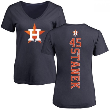 Women's Houston Astros Ryne Stanek ＃45 Backer Slim Fit T-Shirt - Navy
