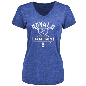 Women's Kansas City Royals Garrett Hampson ＃2 Base Runner T-Shirt - Royal
