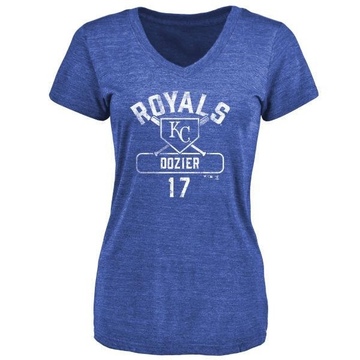 Women's Kansas City Royals Hunter Dozier ＃17 Base Runner T-Shirt - Royal