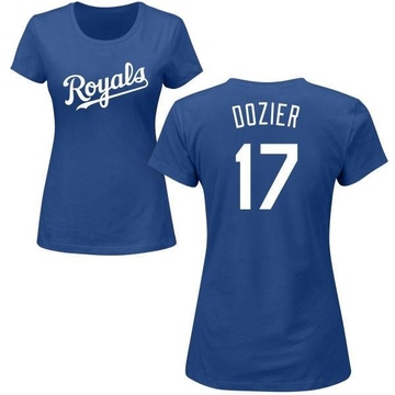 Women's Kansas City Royals Hunter Dozier ＃17 Roster Name & Number T-Shirt - Royal