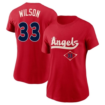 Women's Los Angeles Angels C.J. Wilson ＃33 2022 City Connect Name & Number T-Shirt - Red