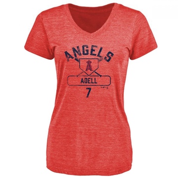 Women's Los Angeles Angels Jo Adell ＃7 Base Runner T-Shirt - Red