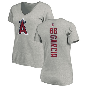 Women's Los Angeles Angels Luis Garcia ＃66 Backer Slim Fit T-Shirt Ash