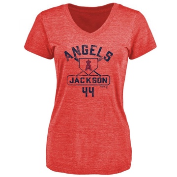 Women's Los Angeles Angels Reggie Jackson ＃44 Base Runner T-Shirt - Red