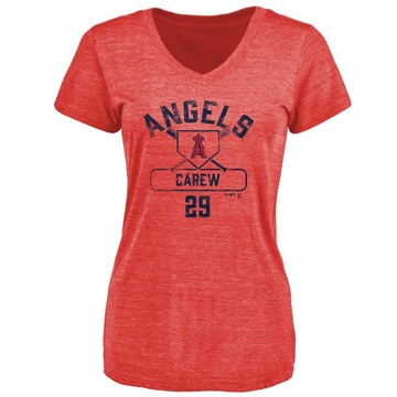 Women's Los Angeles Angels Rod Carew ＃29 Base Runner T-Shirt - Red