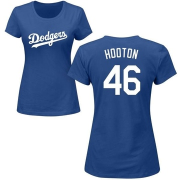 Women's Los Angeles Dodgers Burt Hooton ＃46 Roster Name & Number T-Shirt - Royal
