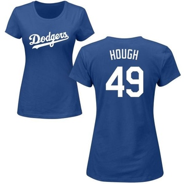 Women's Los Angeles Dodgers Charlie Hough ＃49 Roster Name & Number T-Shirt - Royal