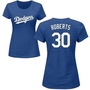 Women's Los Angeles Dodgers Dave Roberts ＃30 Roster Name & Number T-Shirt - Royal