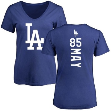 Women's Los Angeles Dodgers Dustin May ＃85 Backer Slim Fit T-Shirt - Royal