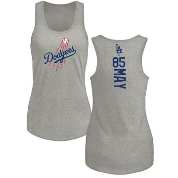 Women's Los Angeles Dodgers Dustin May ＃85 Backer Tank Top Ash
