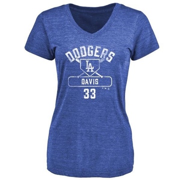 Women's Los Angeles Dodgers Eric Davis ＃33 Base Runner T-Shirt - Royal