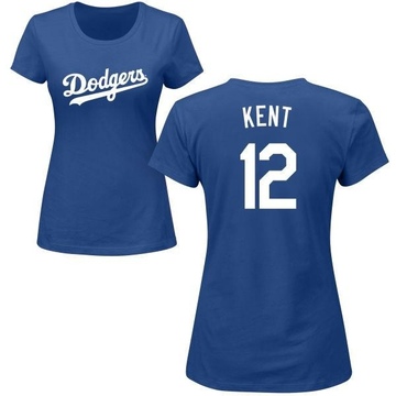 Women's Los Angeles Dodgers Jeff Kent ＃12 Roster Name & Number T-Shirt - Royal
