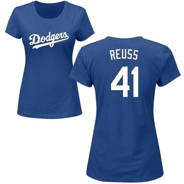 Women's Los Angeles Dodgers Jerry Reuss ＃41 Roster Name & Number T-Shirt - Royal