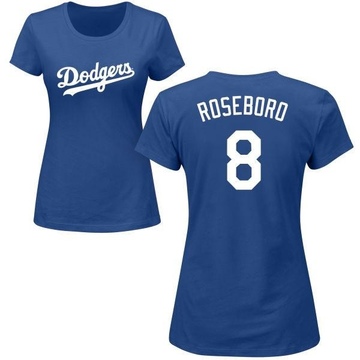 Women's Los Angeles Dodgers John Roseboro ＃8 Roster Name & Number T-Shirt - Royal