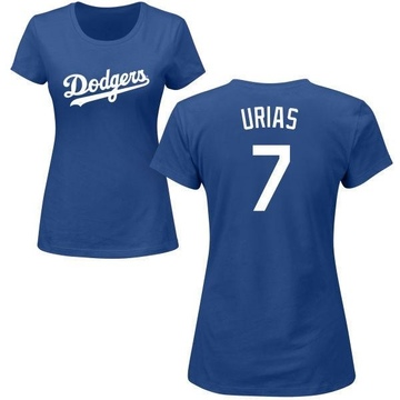 Women's Los Angeles Dodgers Julio Urias ＃7 Roster Name & Number T-Shirt - Royal