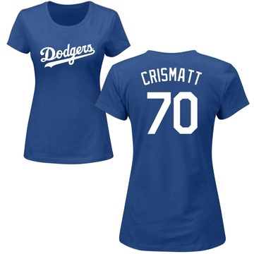 Women's Los Angeles Dodgers Nabil Crismatt ＃70 Roster Name & Number T-Shirt - Royal