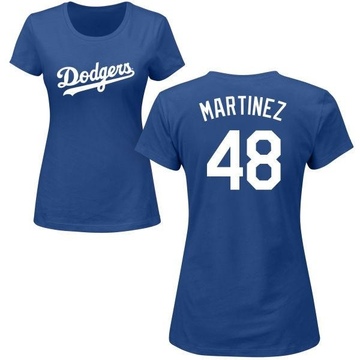 Women's Los Angeles Dodgers Ramon Martinez ＃48 Roster Name & Number T-Shirt - Royal