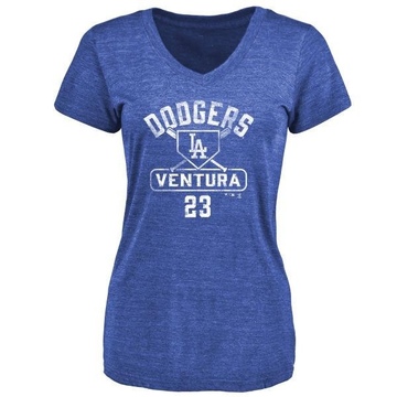Women's Los Angeles Dodgers Robin Ventura ＃23 Base Runner T-Shirt - Royal