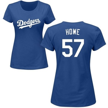 Women's Los Angeles Dodgers Steve Howe ＃57 Roster Name & Number T-Shirt - Royal