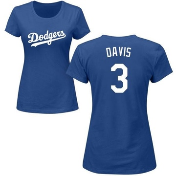 Women's Los Angeles Dodgers Willie Davis ＃3 Roster Name & Number T-Shirt - Royal