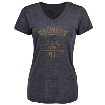 Women's Milwaukee Brewers Joe Ross ＃41 Base Runner T-Shirt - Navy