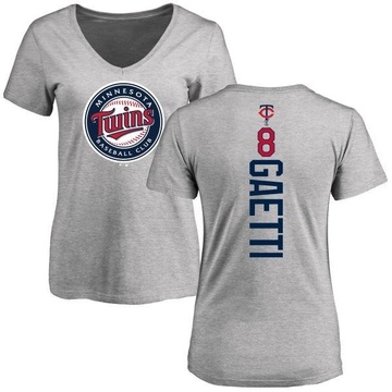 Women's Minnesota Twins Gary Gaetti ＃8 Backer Slim Fit T-Shirt Ash