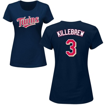 Women's Minnesota Twins Harmon Killebrew ＃3 Roster Name & Number T-Shirt - Navy