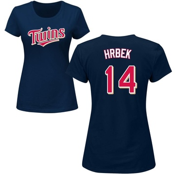 Women's Minnesota Twins Kent Hrbek ＃14 Roster Name & Number T-Shirt - Navy