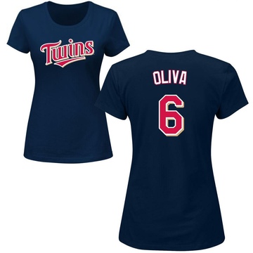 Women's Minnesota Twins Tony Oliva ＃6 Roster Name & Number T-Shirt - Navy