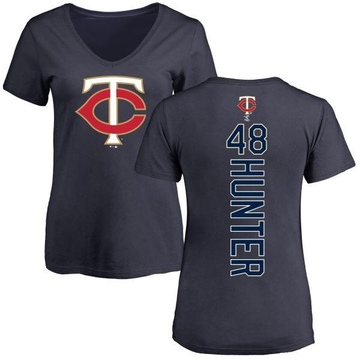 Women's Minnesota Twins Torii Hunter ＃48 Backer Slim Fit T-Shirt - Navy