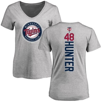 Women's Minnesota Twins Torii Hunter ＃48 Backer Slim Fit T-Shirt Ash